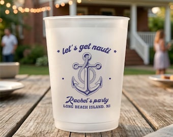 Let's Get Nauti Party Cup - Bicchieri personalizzati, bicchieri da cocktail nautici su misura per feste in barca