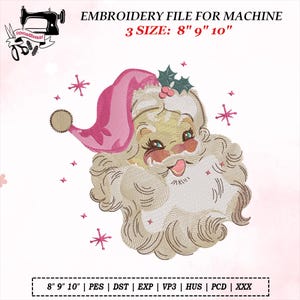 Borduurontwerp kerstman, Merry Christmas-machineborduurbestand, vakantiesteekpatroon, Instant Download