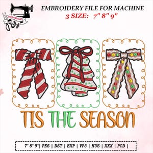 Tis The Season Embroidery Design, Cozy Christmas Machine Embroidery File, Merry Holiday Stitch Pattern, Instant Download
