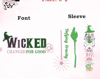 Defying Gravity Wicked Embroidery Design, Pink Goes Good With Green Machine File, Broadway Musical Inspired Stitch, Instant Download