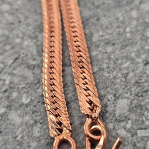 Handmade Thick Copper Wheat Chain Necklace, Vintage Style