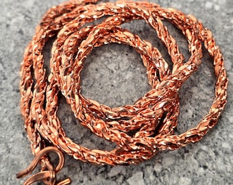 Collier chaîne de blé fait main en cuivre massif, bijoux viking