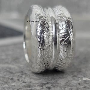 3 Band Joint Long Dome Ring 925 Sterling Silver Band Ring, Statement Ring Half Round Plain Band Wedding Ring Minimalist Handmade Ring