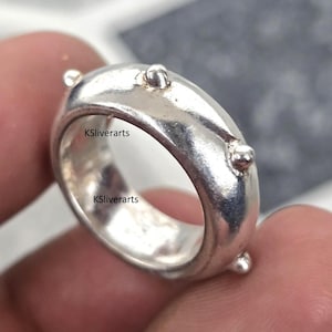 New Wide Cigar Band Ring, 925 Sterling Silver Ring, Dome Ring, Chunky Fidget Meditation Ring, Anxiety Knuckle Ring Wedding Band Promise Ring
