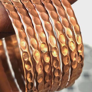 Pure Copper Bangle, Set Of 7 Copper Bangle, Set of 7 PCs, Hammered Bangle, Pure Handmade, Copper Jewelry, Bangle For Woman Gift For Her ALL