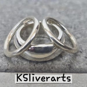 3 Set Dome Ring 925 Sterling Silver Minimalist Ring, Designer Unique Style Ring, Boho Ring Chunky Dome Ring Wide Band Ring Jewelry