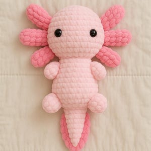 Amigurumi axolotl plush, crochet axolotl, kawaii axolotl, pink axolotl, handmade crochet toy, stuffed animal,cute sea creature, axolotl gift