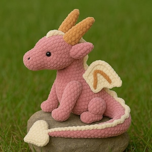 Handmade Crochet Dragon Amigurumi: Soft Plush Fantasy Toy