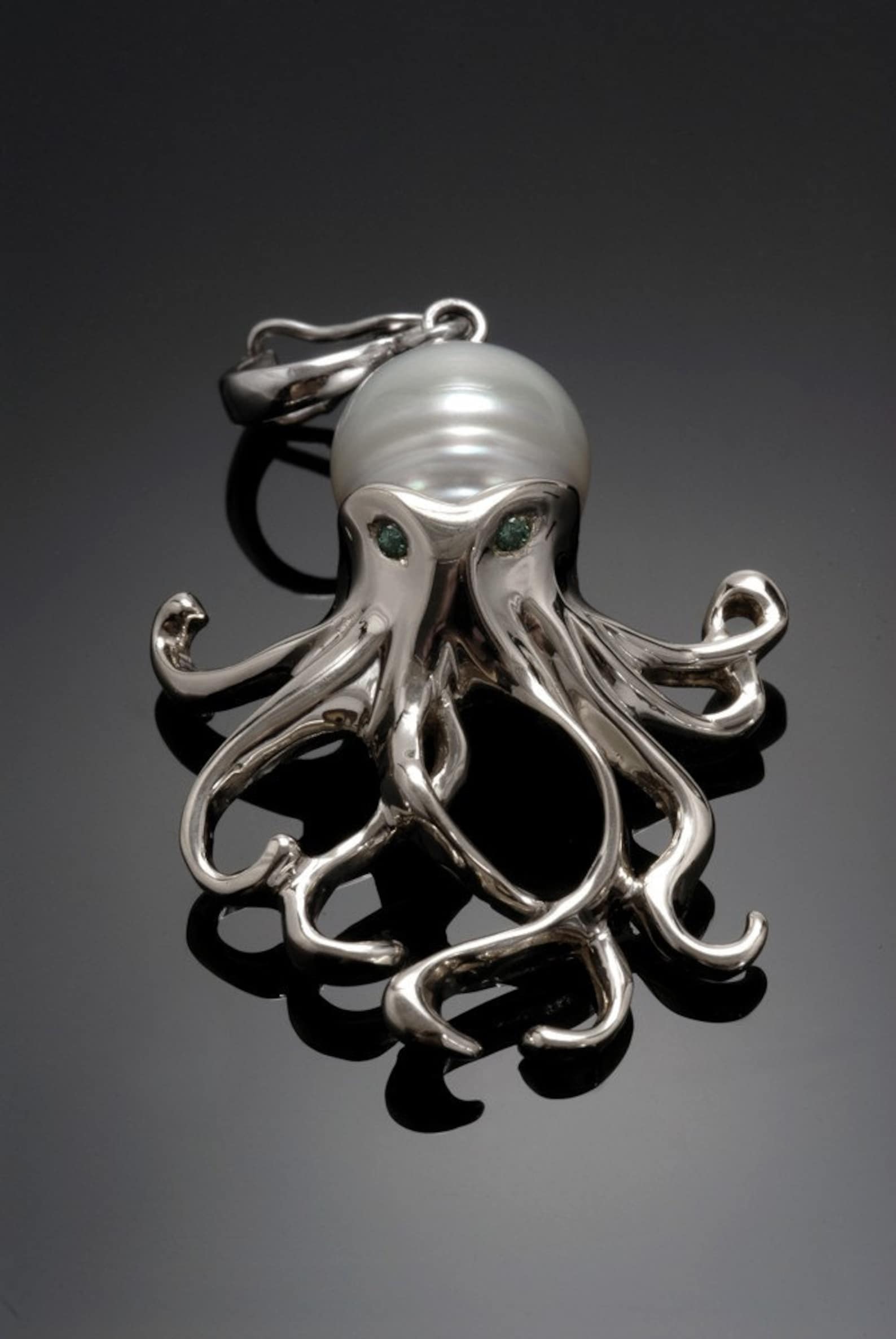 Sterling Silver octopus Pendant. With Pearl Body & Etsy