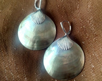 Shell earrings with Sterling Silver caps