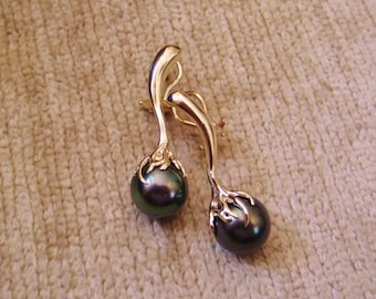14kt gouden South Sea Pearl &#39;clip&#39;-oorbellen