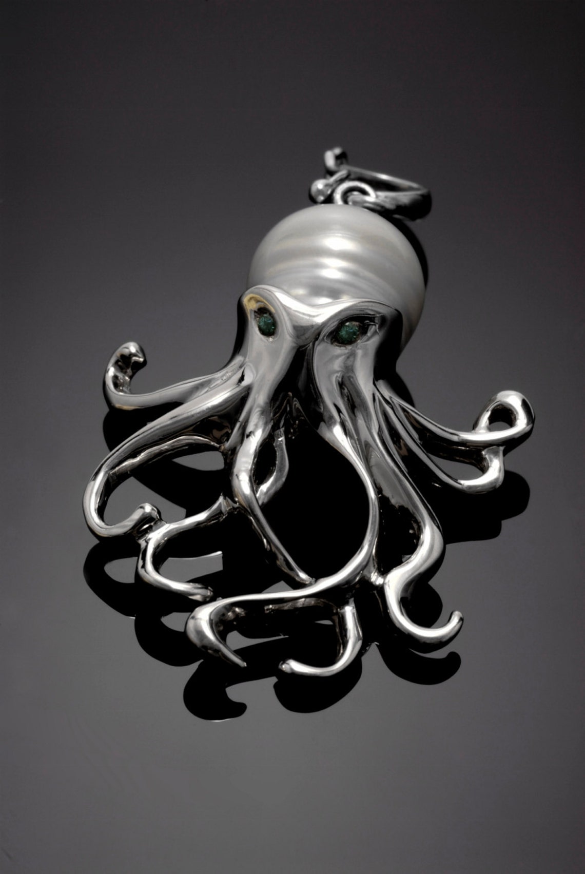 Sterling Silver octopus Pendant. With Pearl Body & Etsy