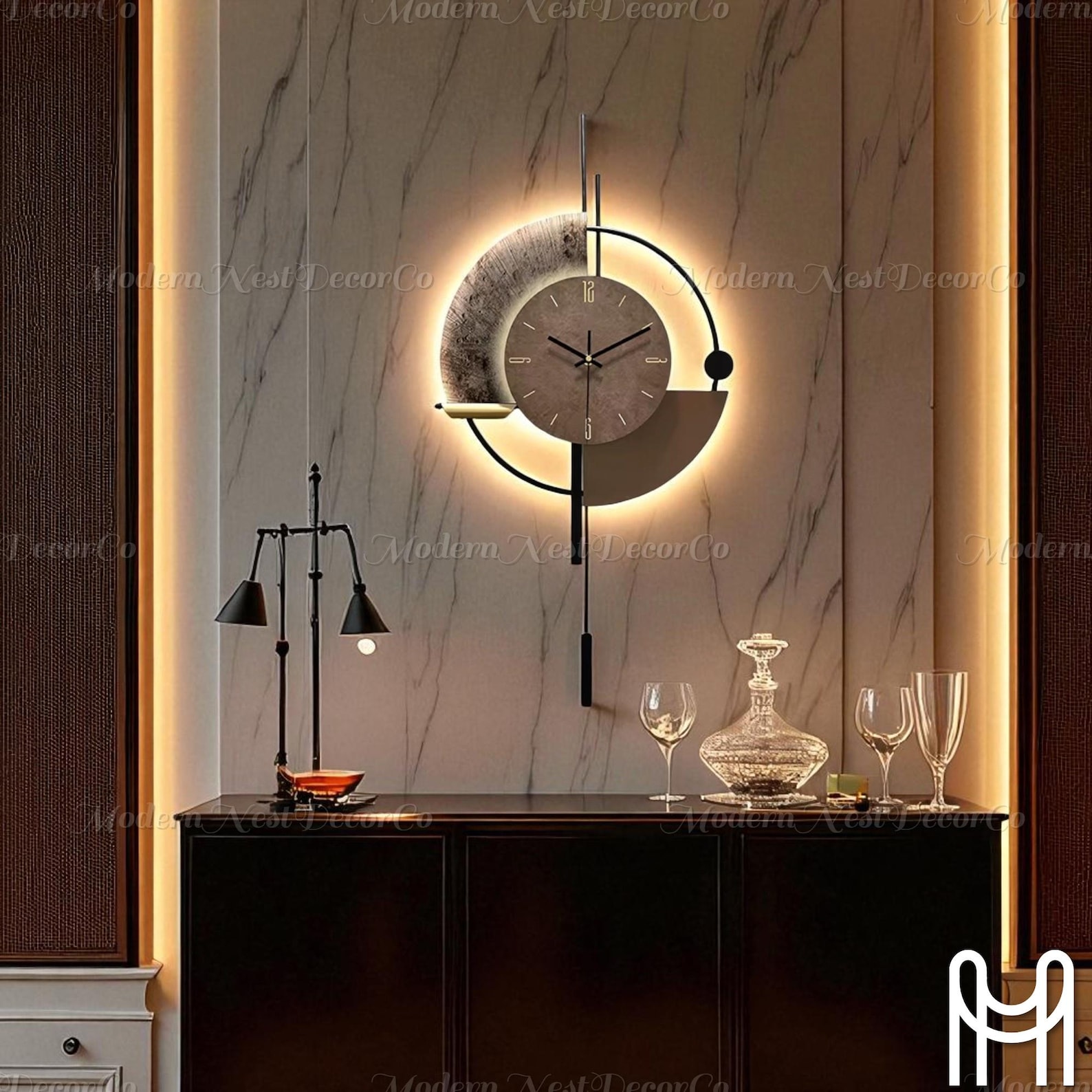 Modern Minimalist Wall Clock – Voice Controlled Silent Clock ...