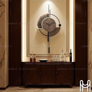 Orologio da parete moderno e minimalista – Orologio silenzioso con controllo vocale, orologio da parete decorativo a LED per soggiorno, camera da letto, arredamento per la casa