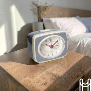 Reloj despertador vintage silencioso, reloj de mesita de noche retro de metal, reloj de escritorio clásico para decoración del hogar, idea de regalo.