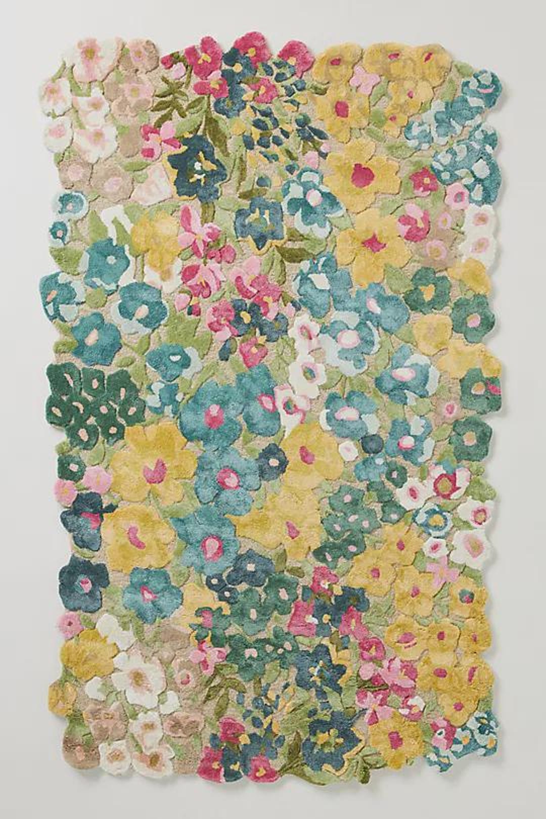 Cassia Floral Yellow Wool & Viscose Hand Tufted Rug – Authentic ...