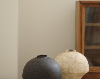 Handmade Wabi Sabi Ceramic Vases for Flowers , Speckled Stone