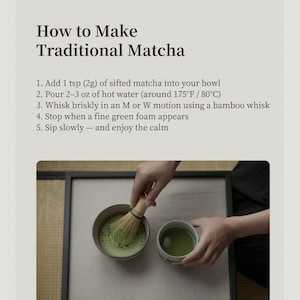 Japanese Matcha Tea Set, Stone Glaze Ceramic Chawan, Bamboo Whisk Kit immagine 12