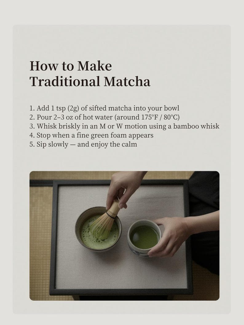 Japanese Matcha Tea Set, Stone Glaze Ceramic Chawan, Bamboo Whisk Kit immagine 12