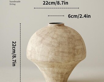 Handmade Wabi Sabi Ceramic Vases for Flowers , Speckled Stone