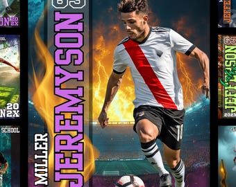 Soccer Poster Football Canva Template Senior Sports Banner Soccer Backdrop Senior Banner Soccer Background High School Senior Night Poster