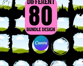 Bundle med slitna Canvas-ramar och blekningseffekt: Dra-och-släpp-mall för foton (digital nedladdning)