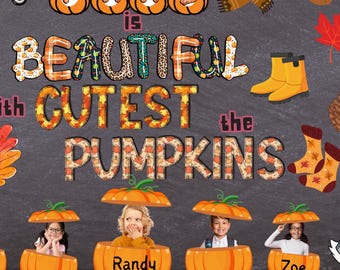 Fall Bulletin Board Kit idea Class Door Decor Printable Pumpkin Patch Board September Bulletin Board Set Classroom Decor School Supply File
