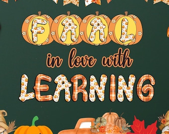 Pumpkin Fall Bulletin Board Kit: Autumn Classroom Decor (PDF Download)