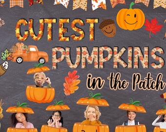 Pumpkin Fall Bulletin Board Decor Kit Printable Classroom Decor Class Door Decor School Bulletin Board Set Teacher Resources Digital File