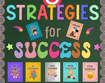 Growth Mindset School Bulletin Board Set Strategies for Success Class Door Decor Back to School Bulletin Board Printable Teacher Resources