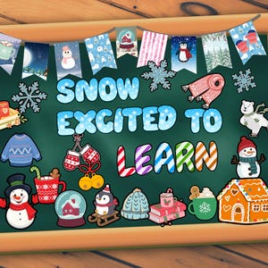 Winter Snowman Bulletin Board Kit Letter: December Classroom Decor ...