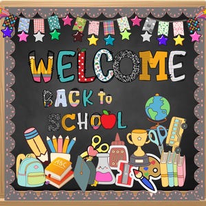 Welcome Back to School Bulletin Board Set, Printable Classroom Door Decor, Beginning of The Year Printable Decor Motivational Bulletin Board