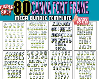 Doodle Letters Font Frame Mega Bundle (Canva Digital Download)
