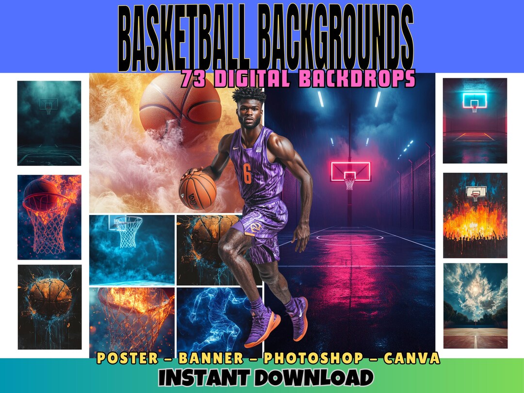Basketball Blog Background Basketball Backdrops Digital Backgrounds, Basketball Player Poster ...