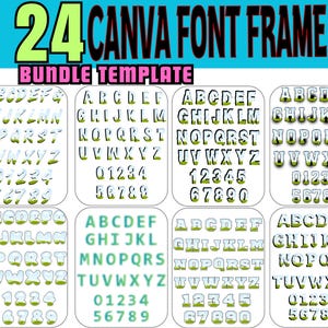 Canva Letter Frames Bundle Doodle Font Png Template, Fill Your Own, Alphabet Font Design Photo Collage Editable Fill Printable, Drag Drop