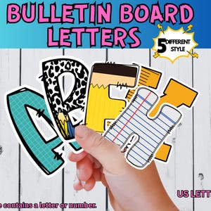 Back to School Bulletin Board Letters: Printable Classroom Decor (PDF Download Bundle)