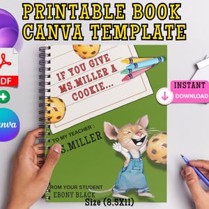 Teacher Appreciation Cookie Book, Thank You Gift Editable Canva Template Printable Appreciation