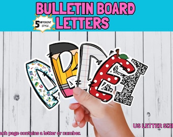 Bulletin Board Letters Classroom Decor Aplhabets Back to School Class Door Decore PDF Digital Download