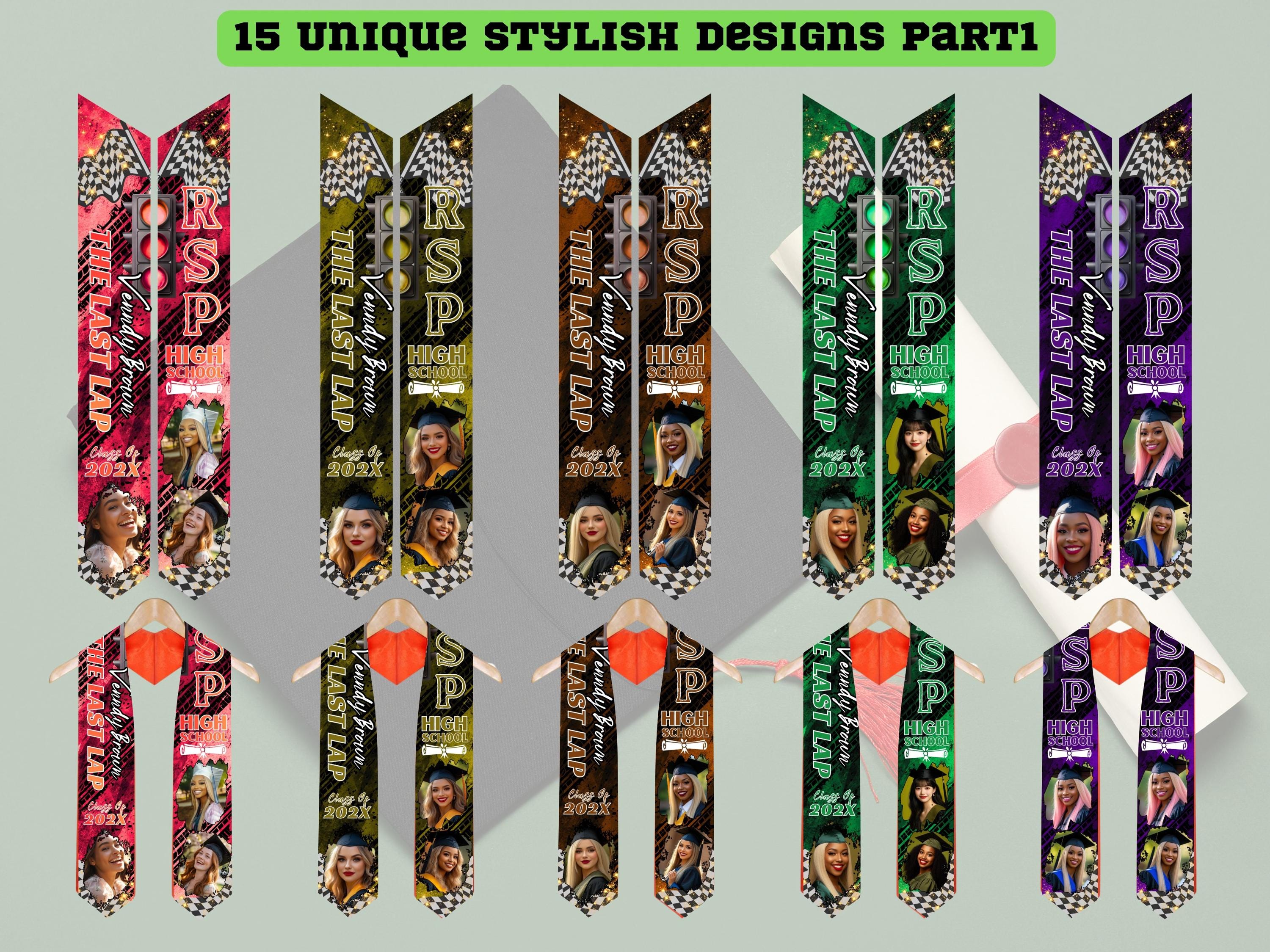 Custom Last Lap Graduation Stole Grad Sash Templates Editable Graduate ...