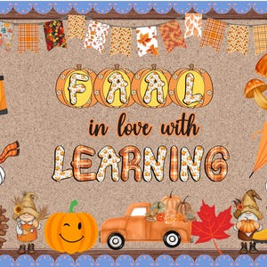 Herbst Klassenzimmer Bulletin Board Kit: Kürbis Dekor (Digitaler Download)