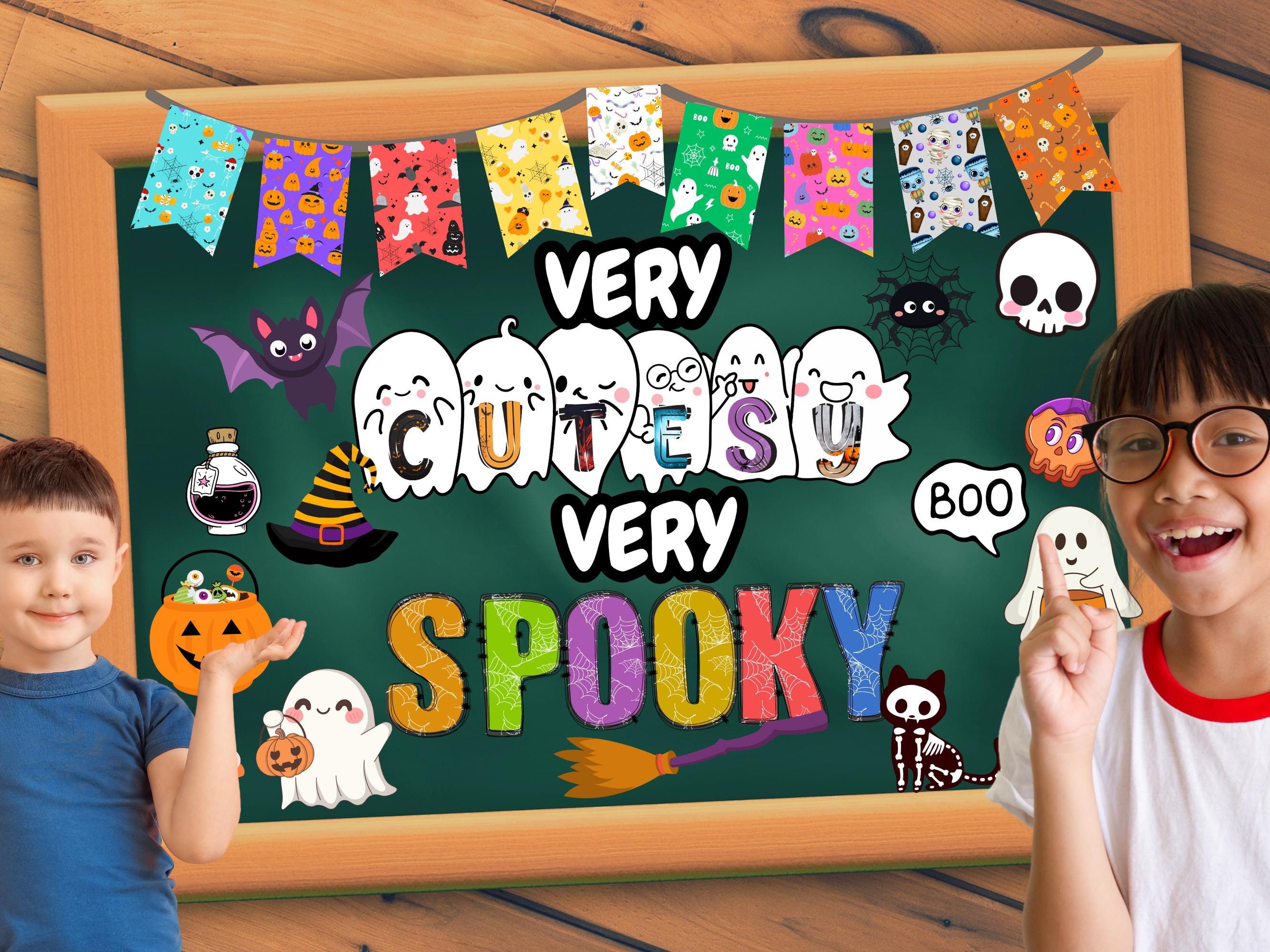 Printable Halloween Bulletin Board Decor, Spooky Classroom Kit…