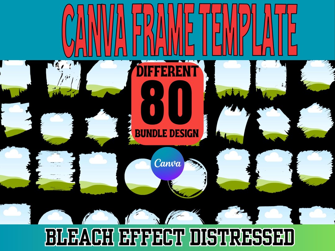 Bleach Effect Distressed Canva Frames Template: Drag & Drop Photo ...