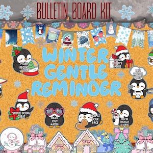 Winter Bulletin Board Kit Mental Health Printable Self Care December Kindergarten Preschool Classroom Decor