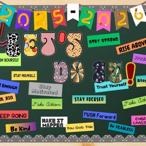 Back to School Bulletin Board Kit 2025 Lets Do It, Printable Kit to Print, Cut and Hang, Classroom Door Decor, Welcome Back Classroom Decor