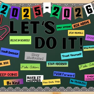 Back to School Bulletin Board Kit 2025 Lets Do It, Printable Kit to Print, Cut and Hang, Classroom Door Decor, Welcome Back Classroom Decor