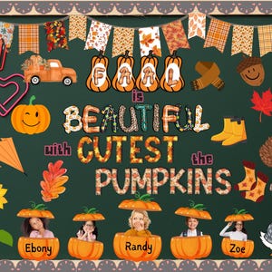 Fall Classroom Bulletin Board Kit Set: Autumn Cutest Pumpkin Theme, Wall Decor, Autumn Class