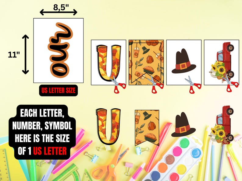 Printable Thanksgiving Bulletin Board Kit in Our Thankful Era ...