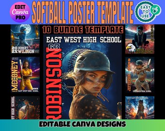 Editable Softball Poster Template, Senior Team Design (Digital Download)