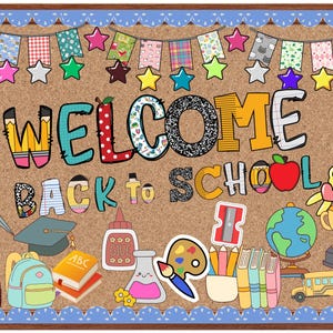 Welcome Back to School Bulletin Board PDF, Printable Classroom Door Decor, Inspiration Printable Decor, Motivational Bulletin Board Kit Gift