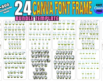 Canva Doodle Font Frame Template Bundle (Digital Download)